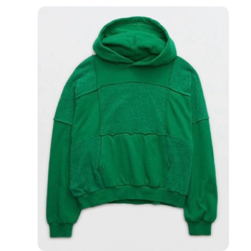 Aerie Sherpa Patchwork Hoodie